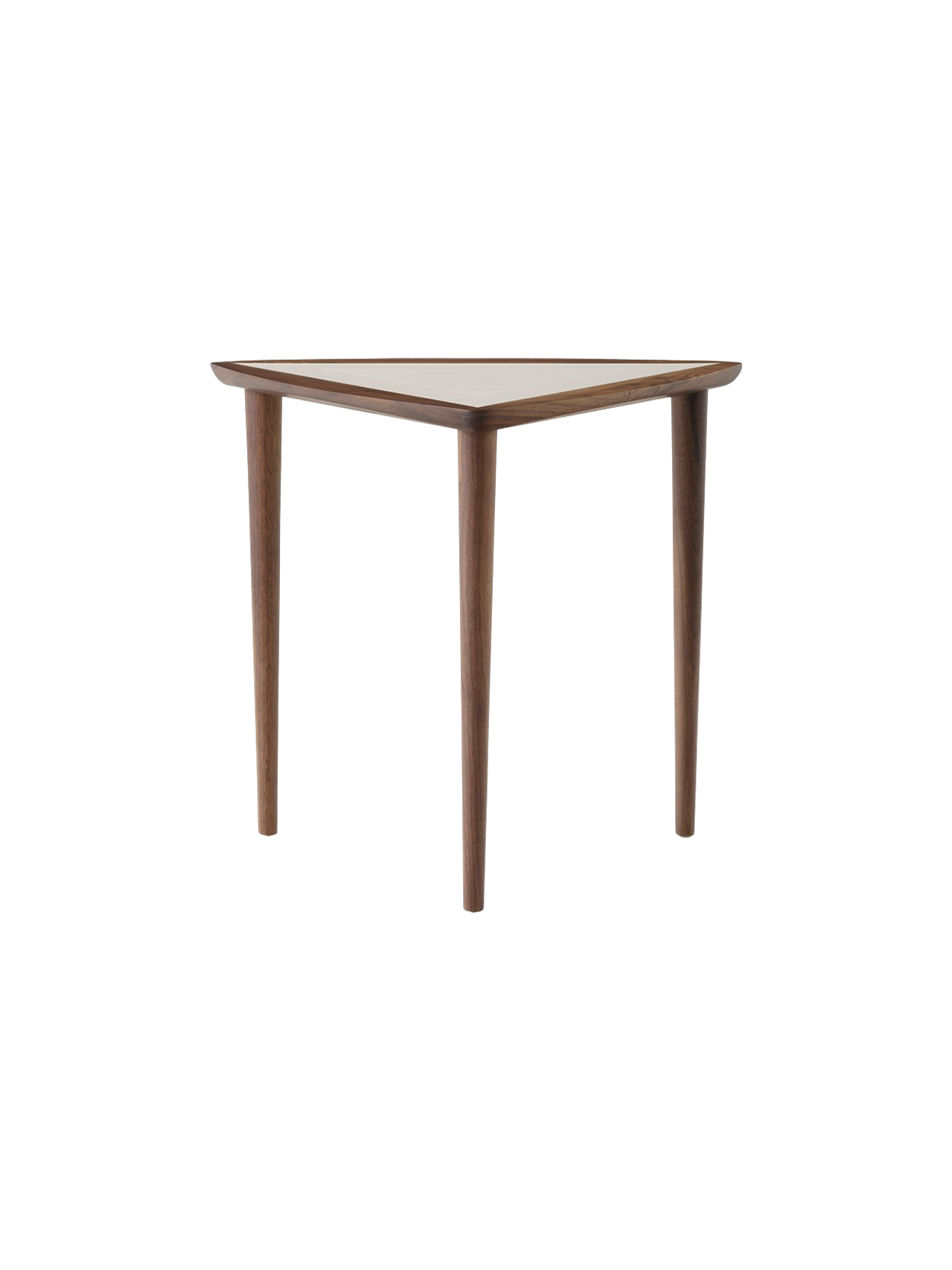 Noyer Mid-Century Modern avec design empilable peu encombrant pour salon et chambre