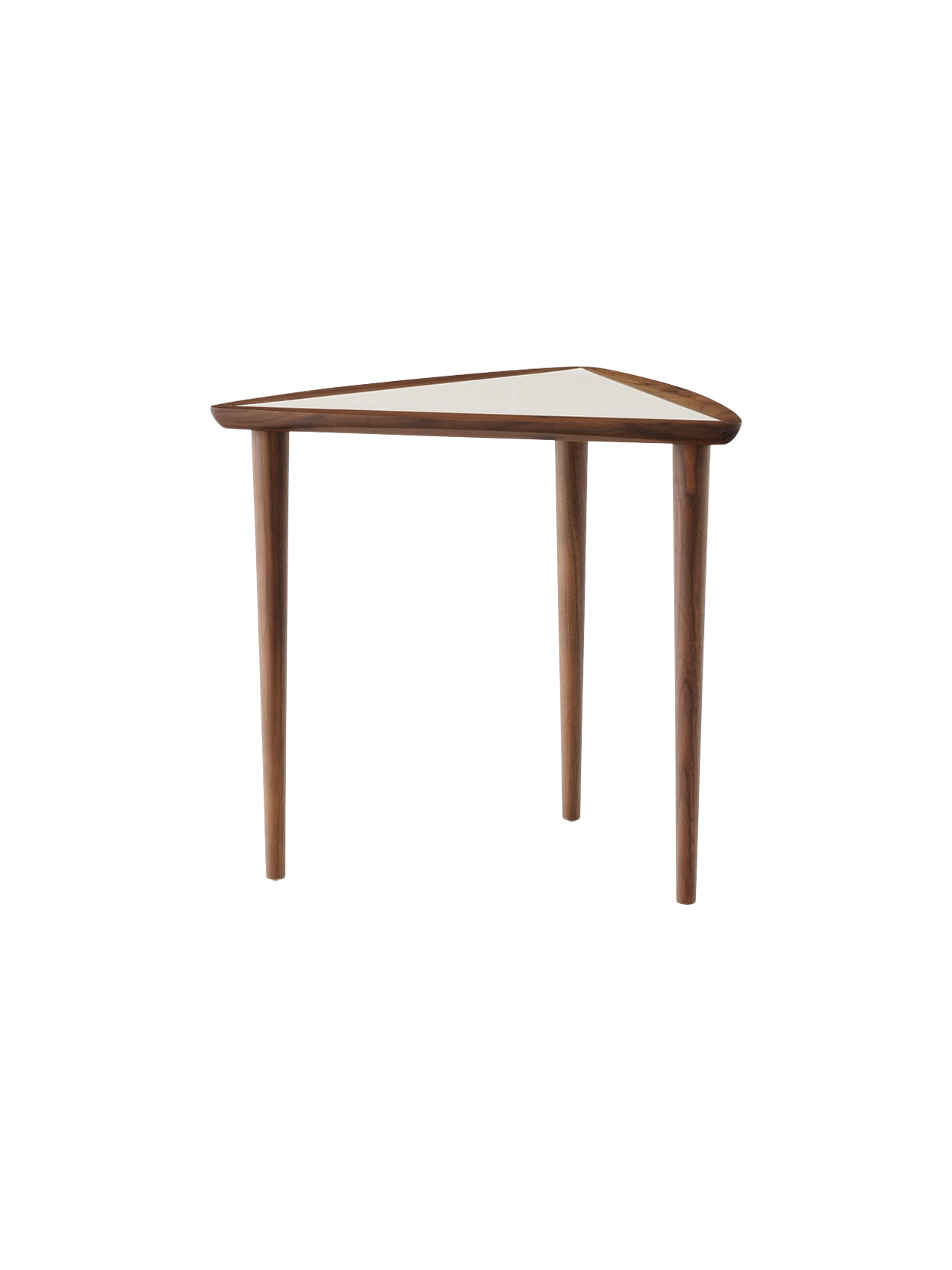 Noyer Mid-Century Modern avec design empilable peu encombrant pour salon et chambre