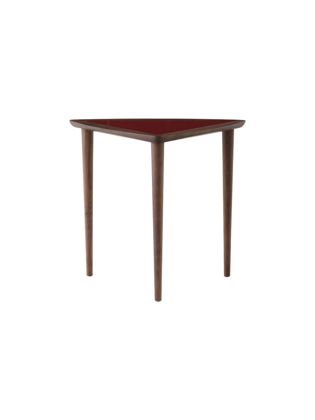 Noyer Mid-Century Modern avec design empilable peu encombrant pour salon et chambre