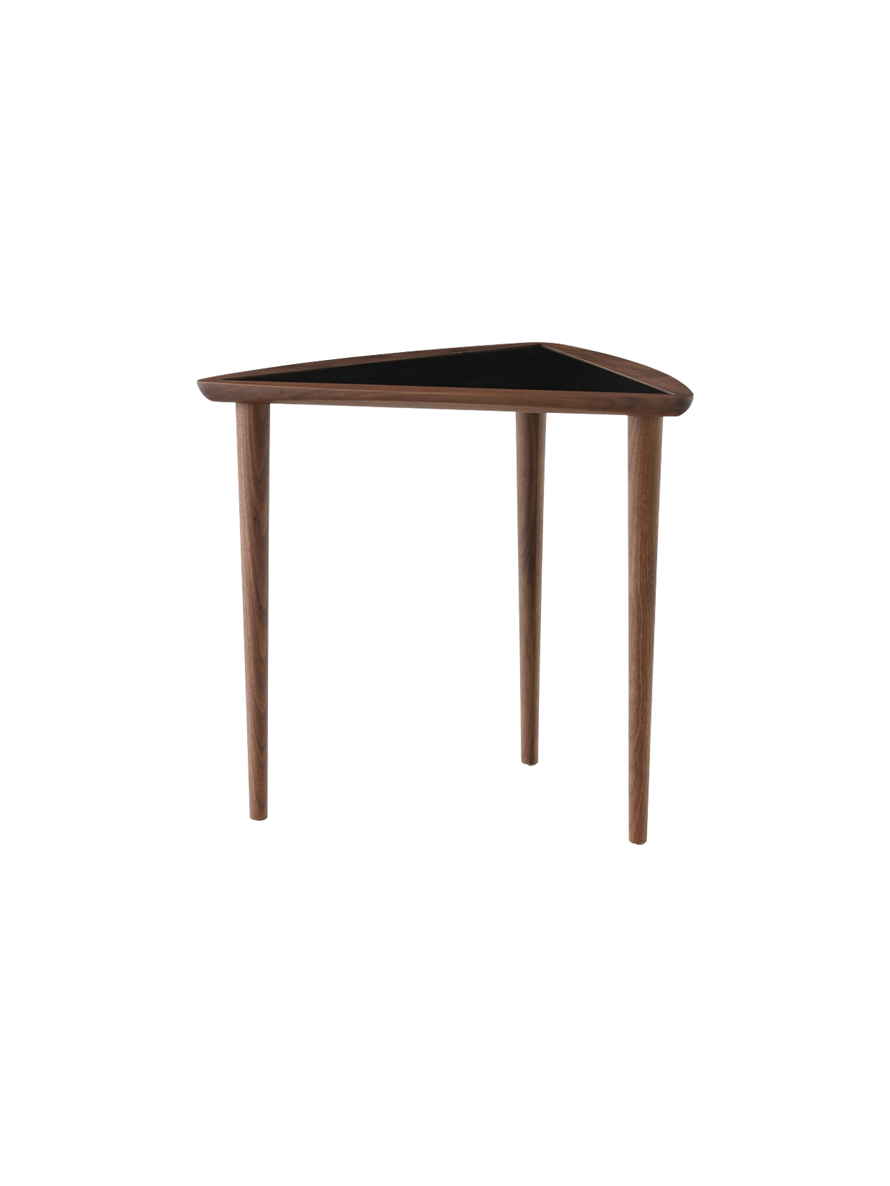 Noyer Mid-Century Modern avec design empilable peu encombrant pour salon et chambre