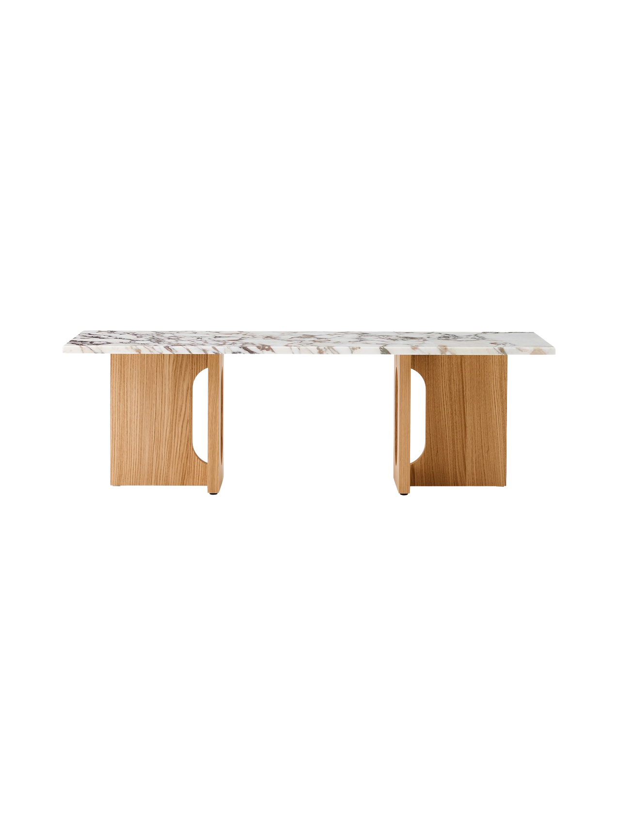 Table de salon scandinave en chêne et noyer avec banquette polyvalente pour salon