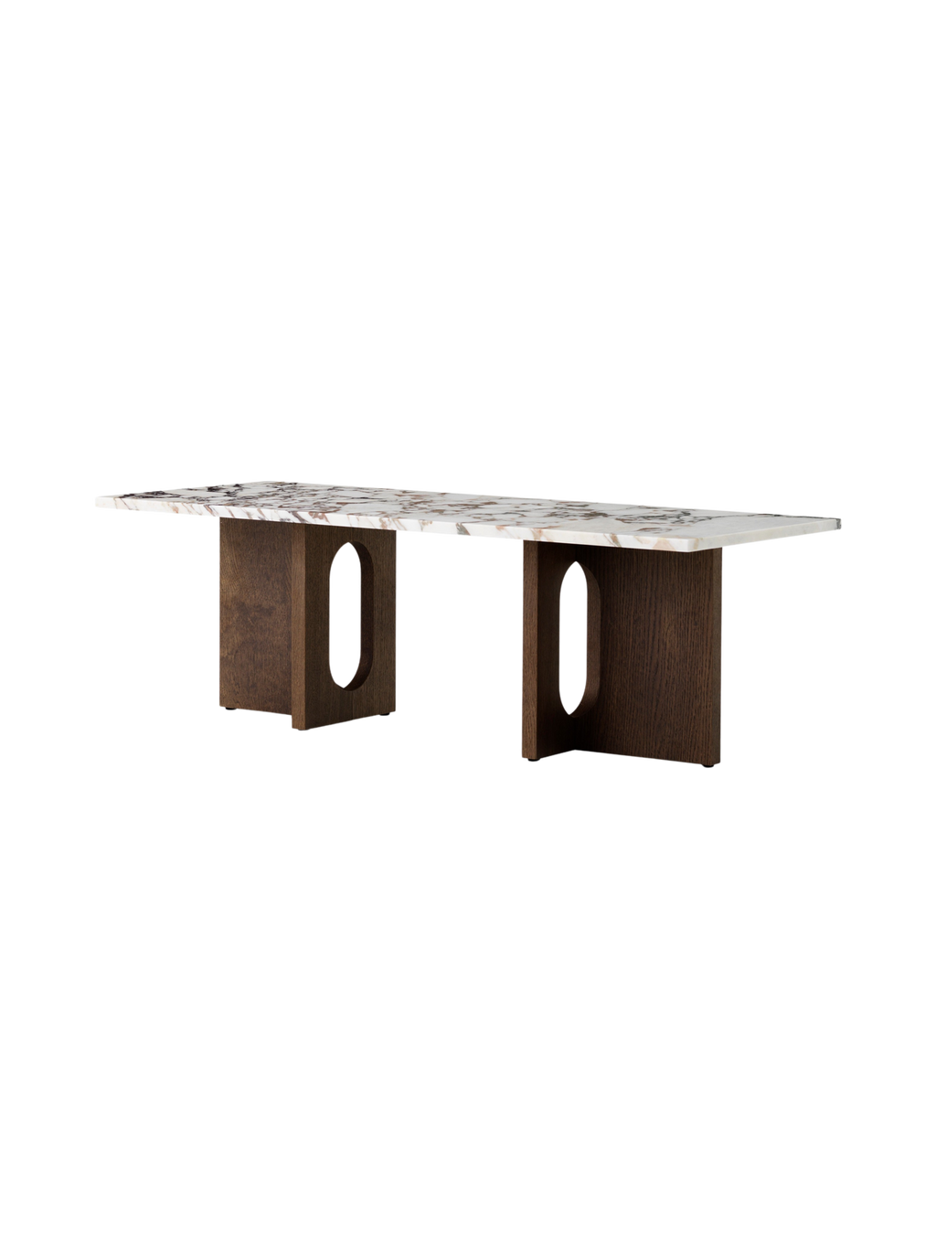 Table de salon scandinave en chêne et noyer avec banquette polyvalente pour salon