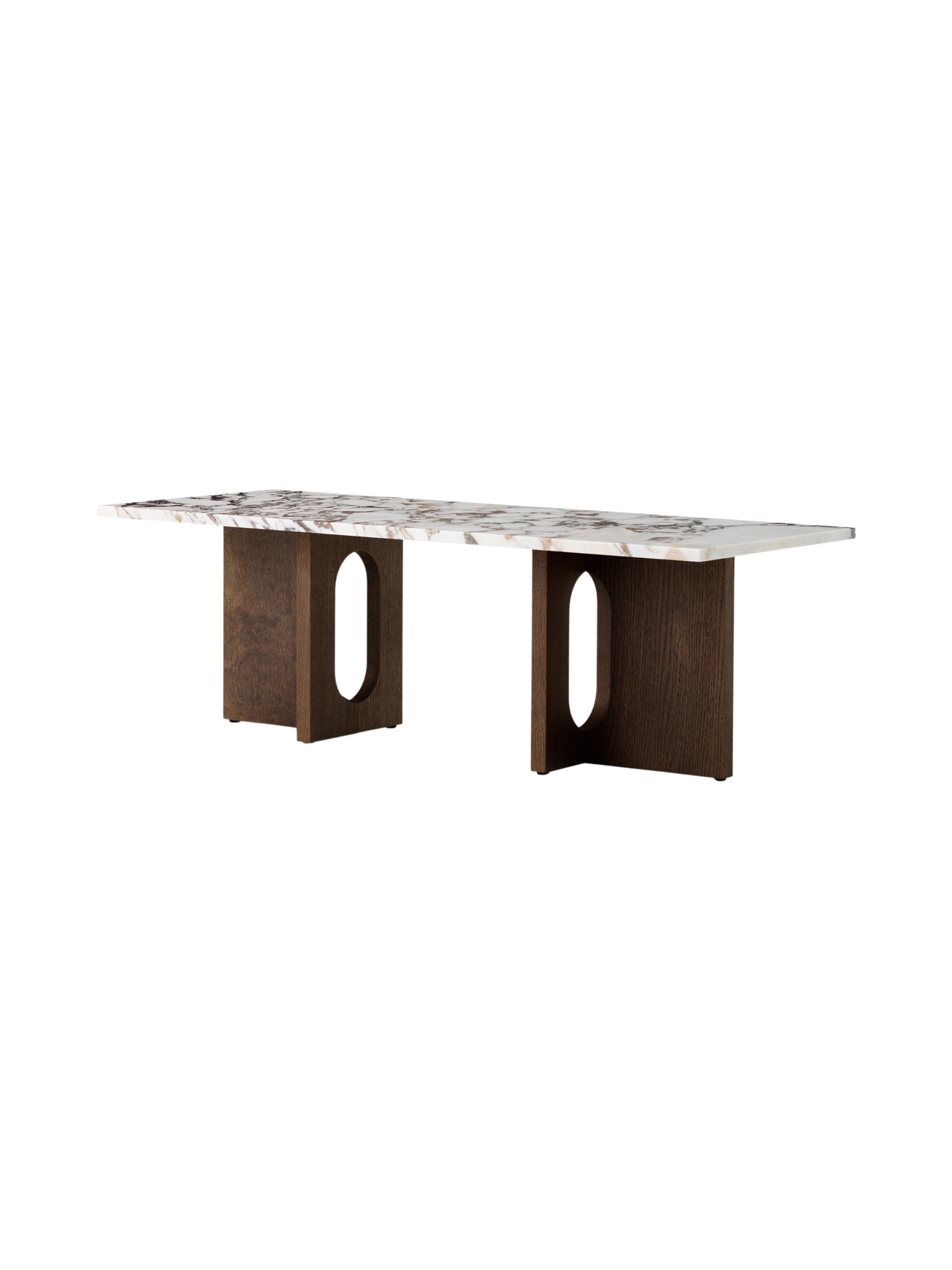 Table de salon scandinave en chêne et noyer avec banquette polyvalente pour salon