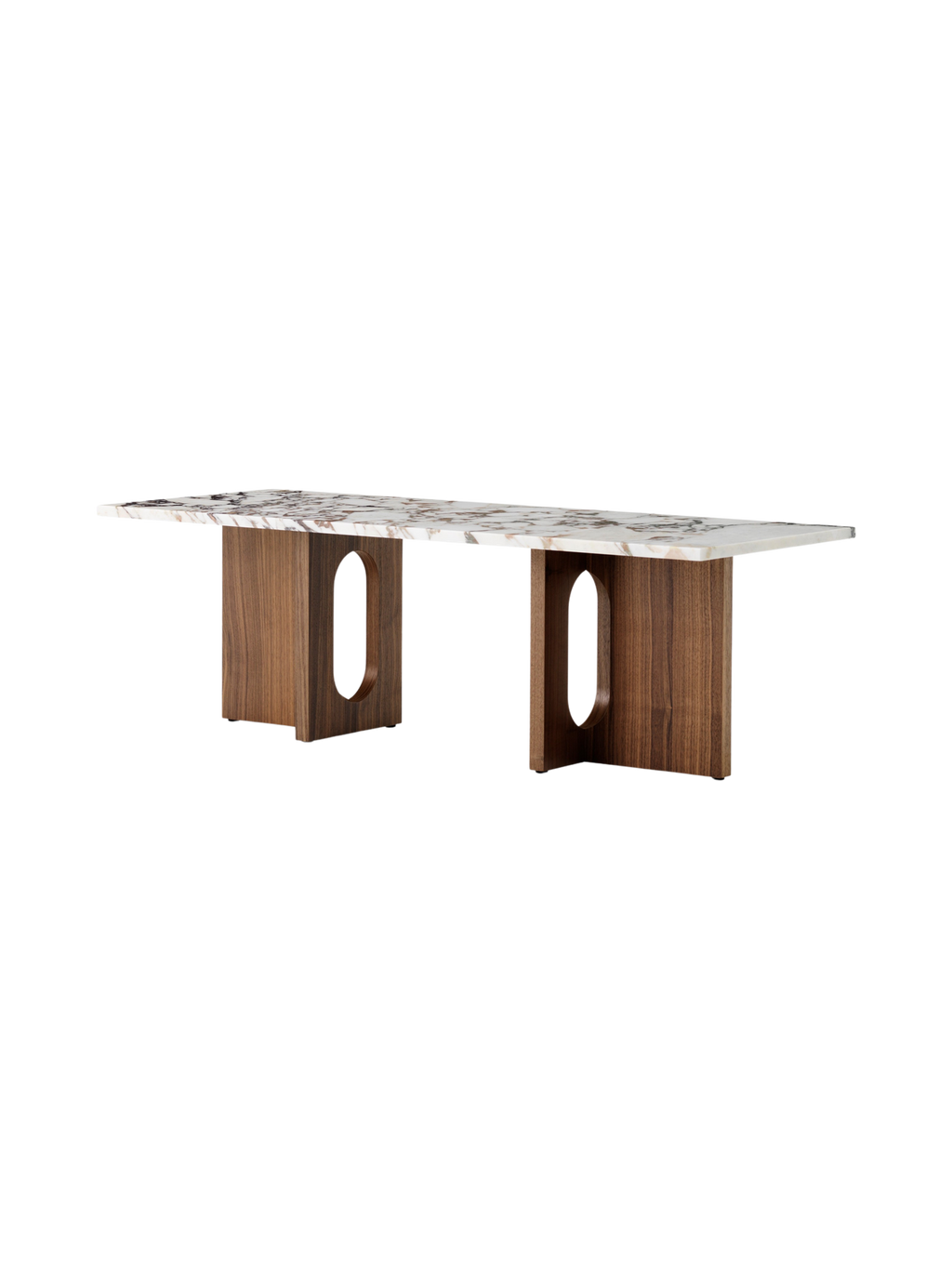 Table de salon scandinave en chêne et noyer avec banquette polyvalente pour salon