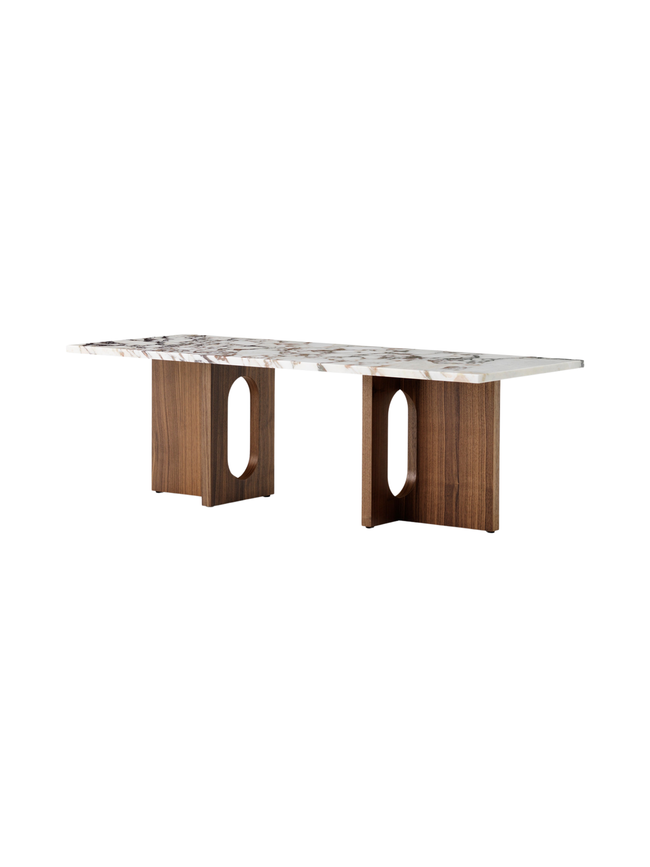Table de salon scandinave en chêne et noyer avec banquette polyvalente pour salon