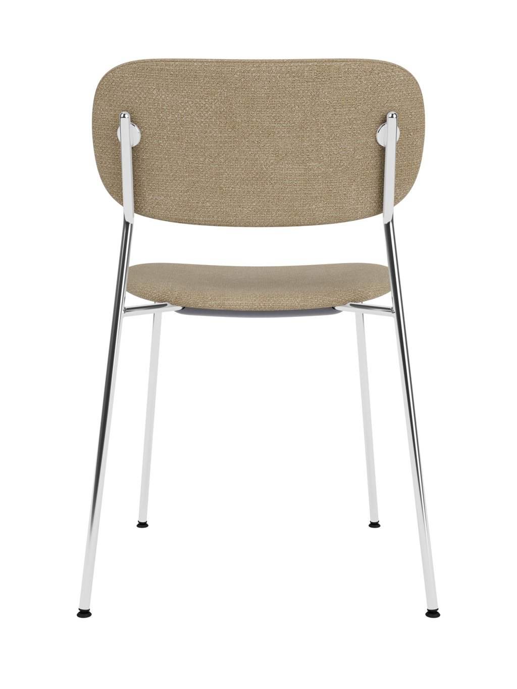 Chaise de salle à manger contemporaine entièrement rembourrée Piètement chromé avec assise et dossier rembourrés