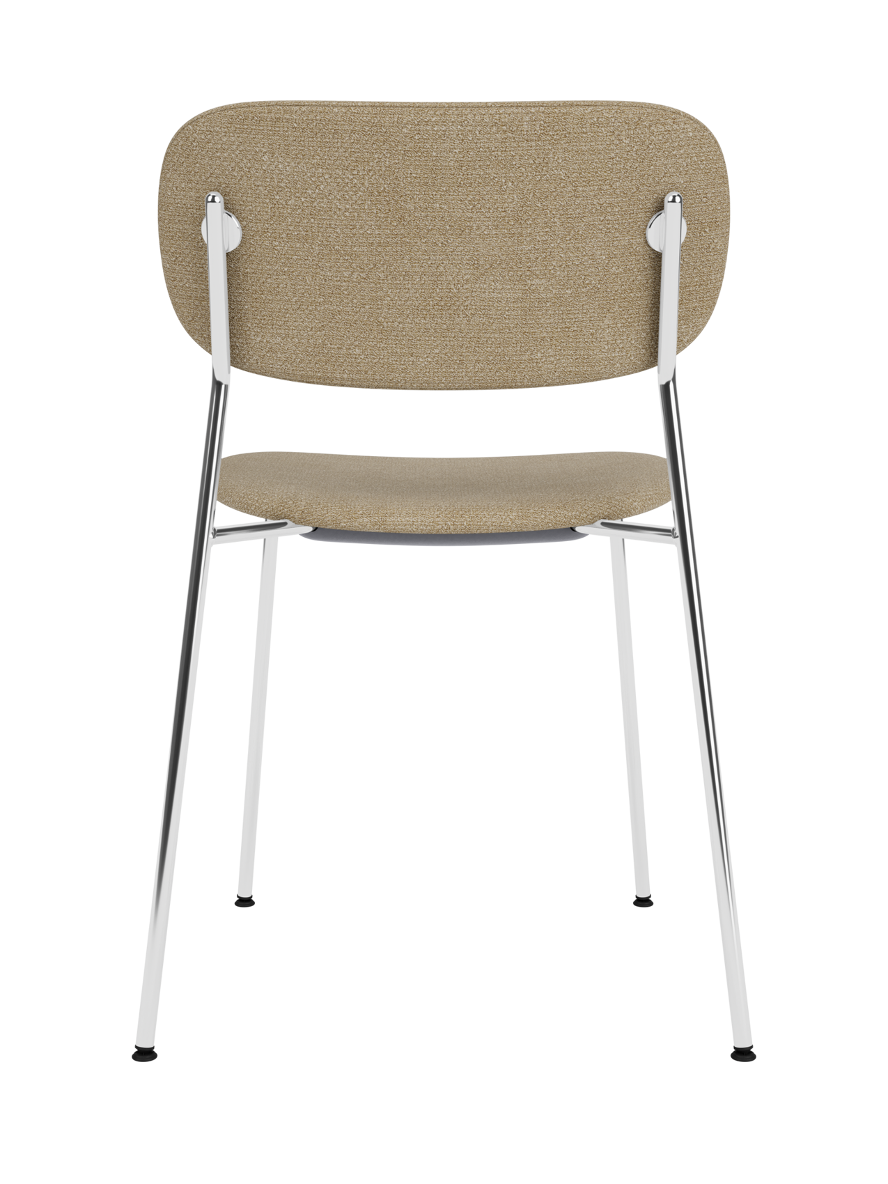Chaise de salle à manger contemporaine entièrement rembourrée Piètement chromé avec assise et dossier rembourrés