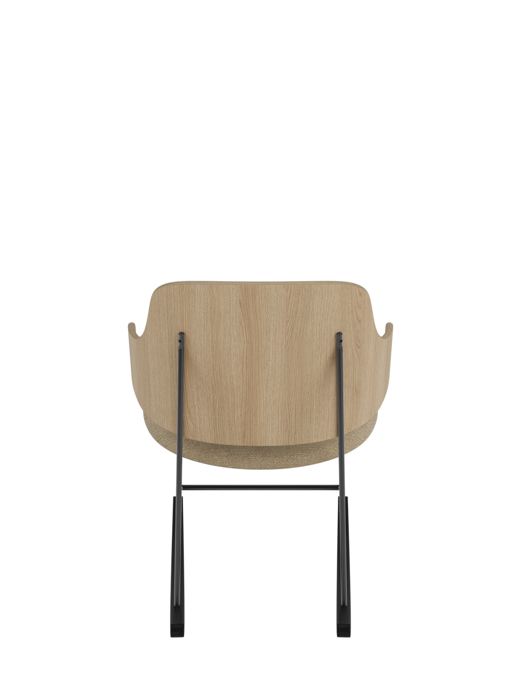 Fauteuil à bascule en placage de chêne avec cadre en acier pour salon et chambre