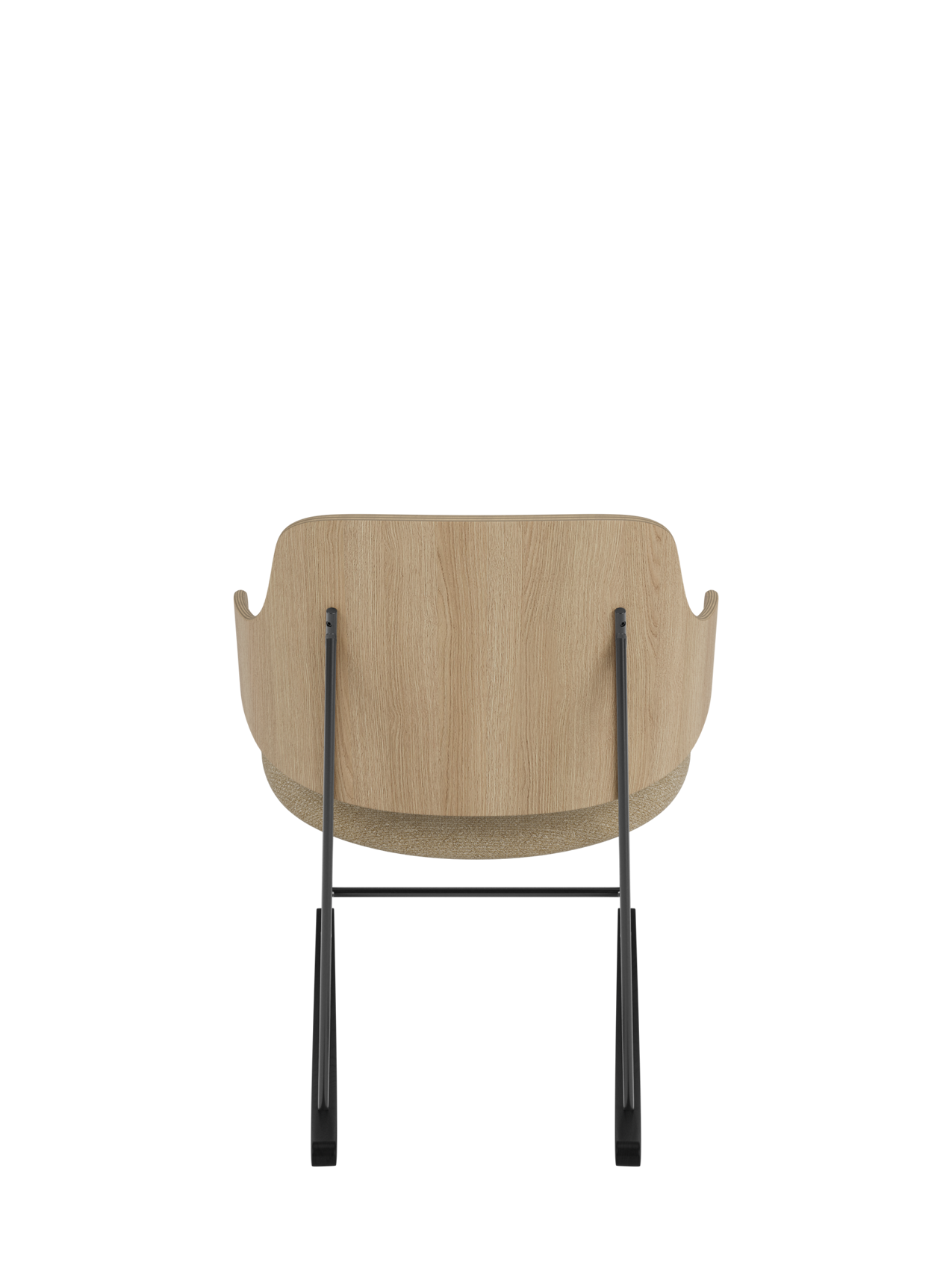 Fauteuil à bascule en placage de chêne avec cadre en acier pour salon et chambre