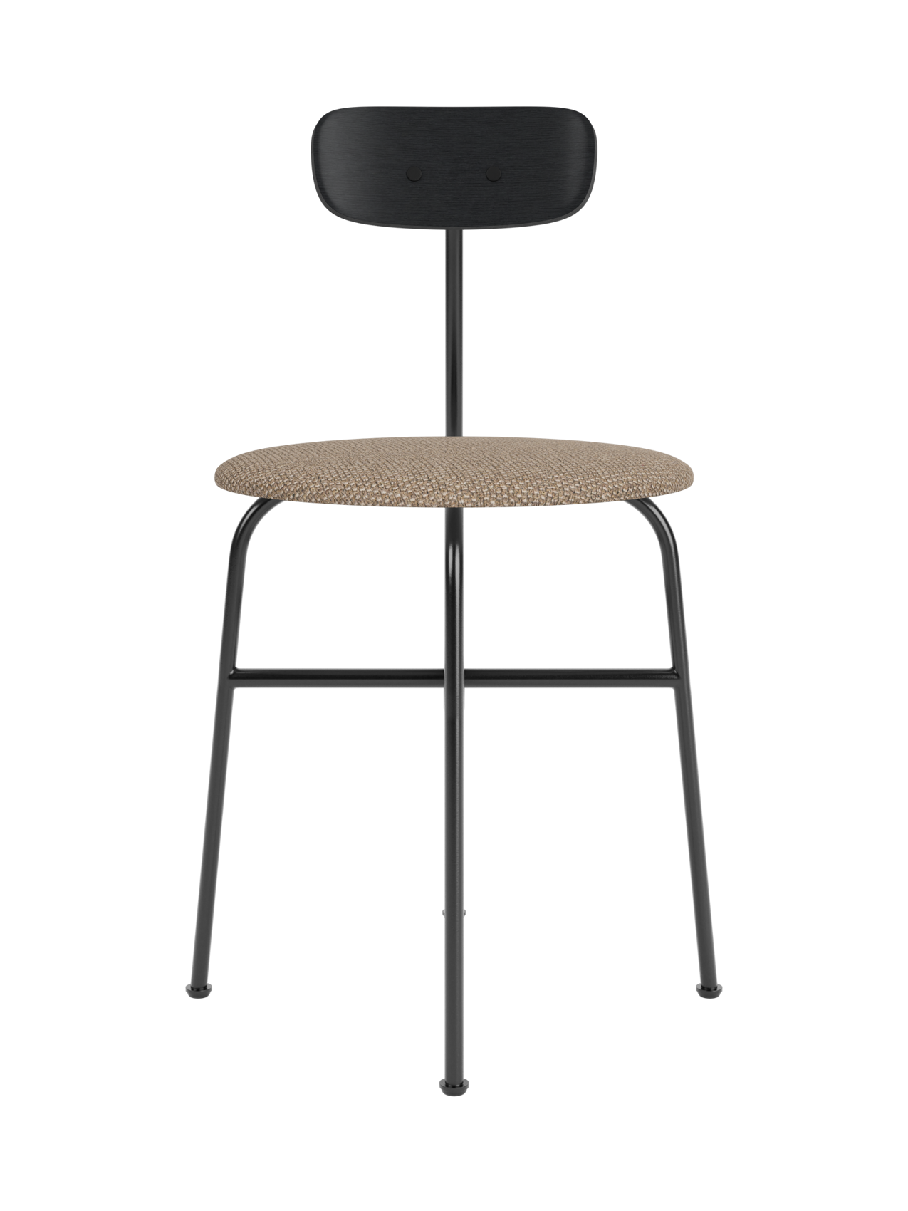 Chaise de salle à manger contemporaine en placage de bois, assise rembourrée, silhouette élégante et reconnaissable pour salle à manger