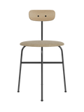 Chaise de salle à manger contemporaine en placage de bois, assise rembourrée, silhouette élégante et reconnaissable pour salle à manger