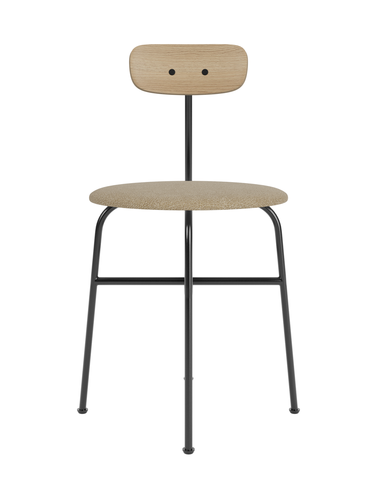 Chaise de salle à manger contemporaine en placage de bois, assise rembourrée, silhouette élégante et reconnaissable pour salle à manger