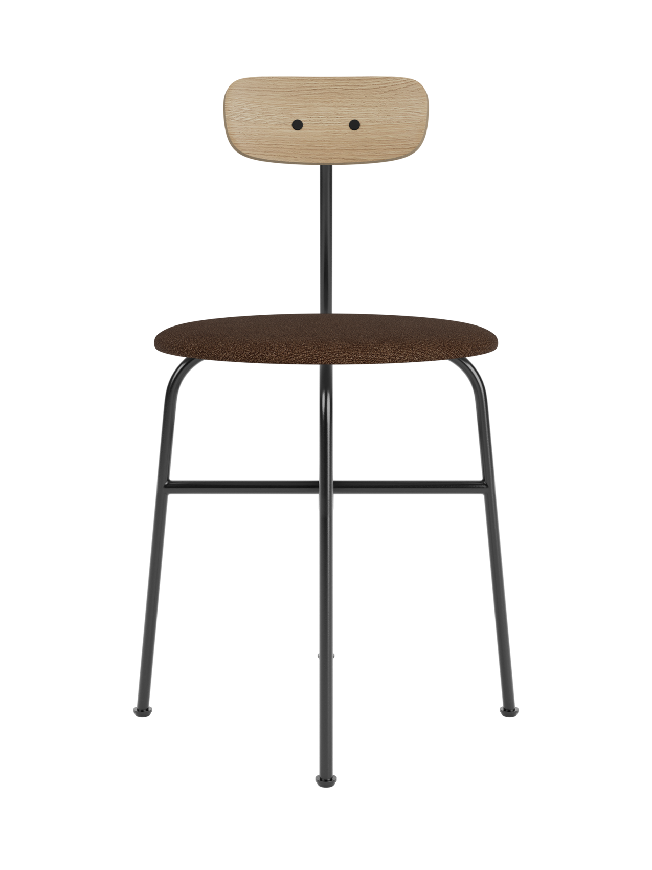 Chaise de salle à manger contemporaine en placage de bois, assise rembourrée, silhouette élégante et reconnaissable pour salle à manger