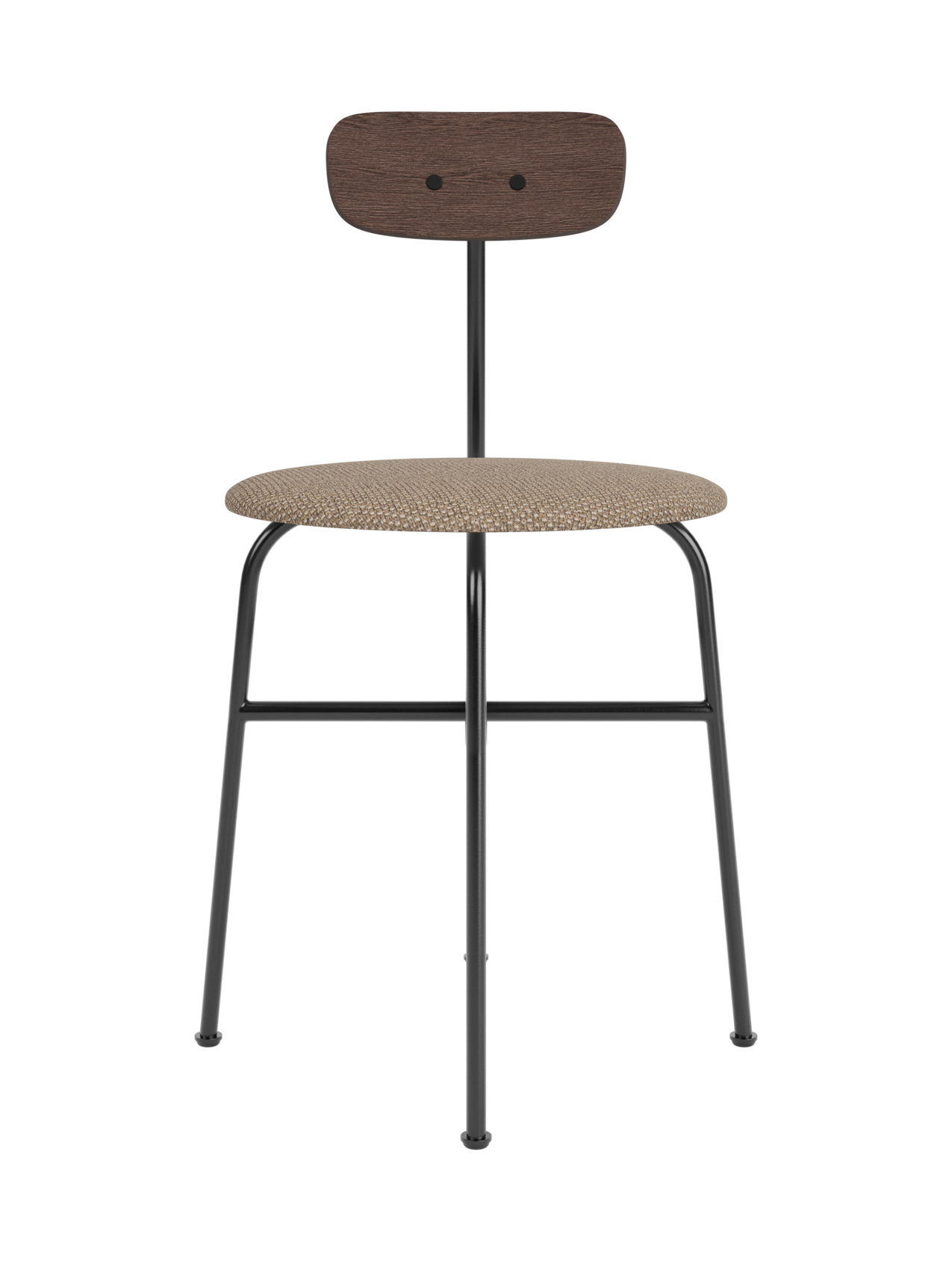 Chaise de salle à manger contemporaine en placage de bois, assise rembourrée, silhouette élégante et reconnaissable pour salle à manger