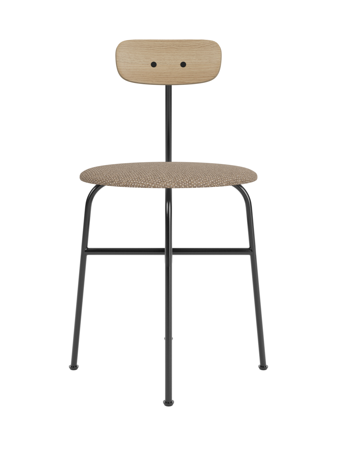 Chaise de salle à manger contemporaine en placage de bois, assise rembourrée, silhouette élégante et reconnaissable pour salle à manger