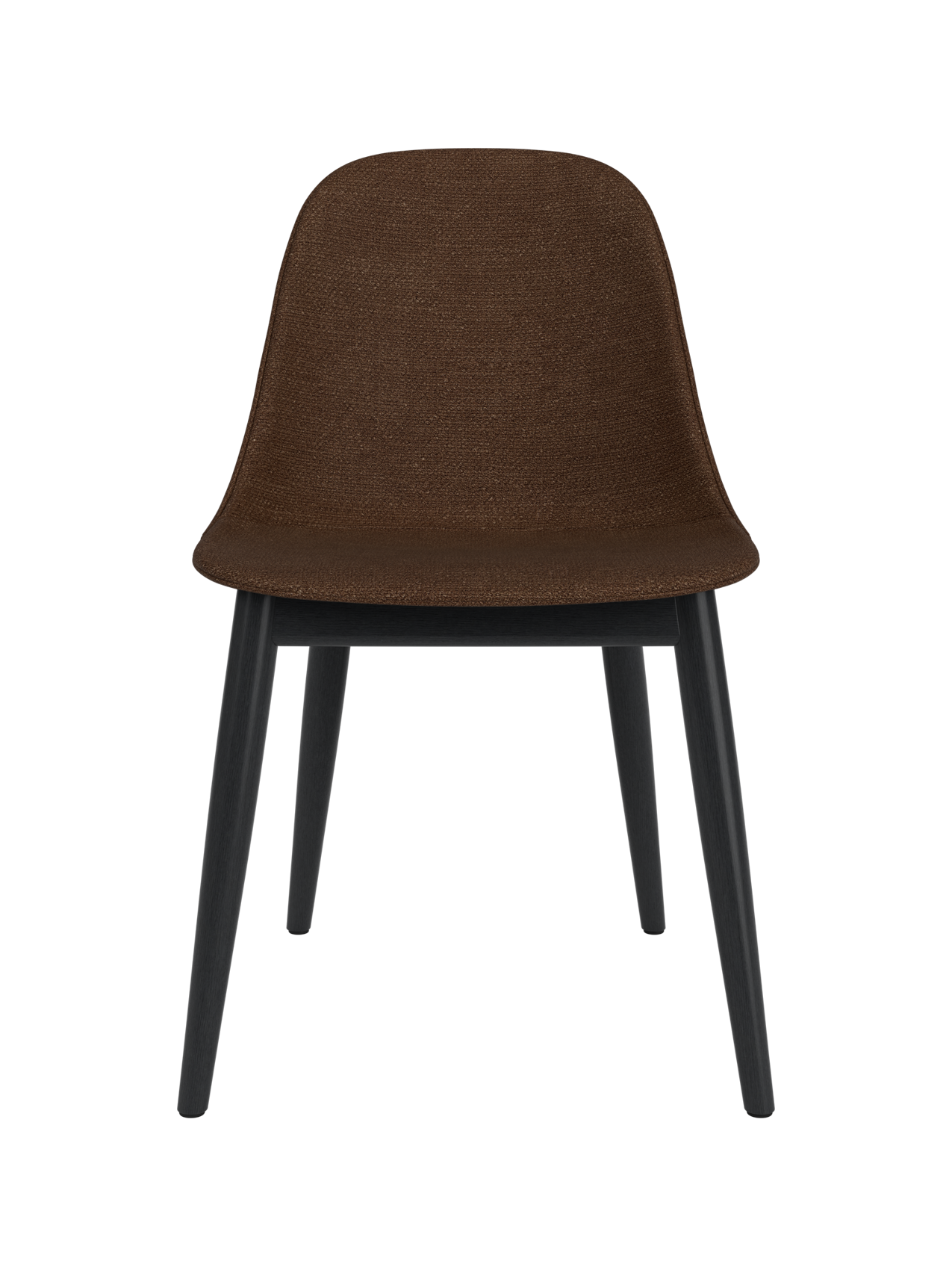 Chaise de salle à manger contemporaine rembourrée, piètement en bois avec coque compacte, pour salle à manger et bureau