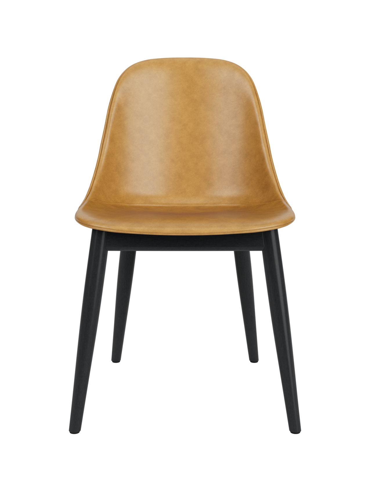 Chaise de salle à manger contemporaine rembourrée, piètement en bois avec coque compacte, pour salle à manger et bureau