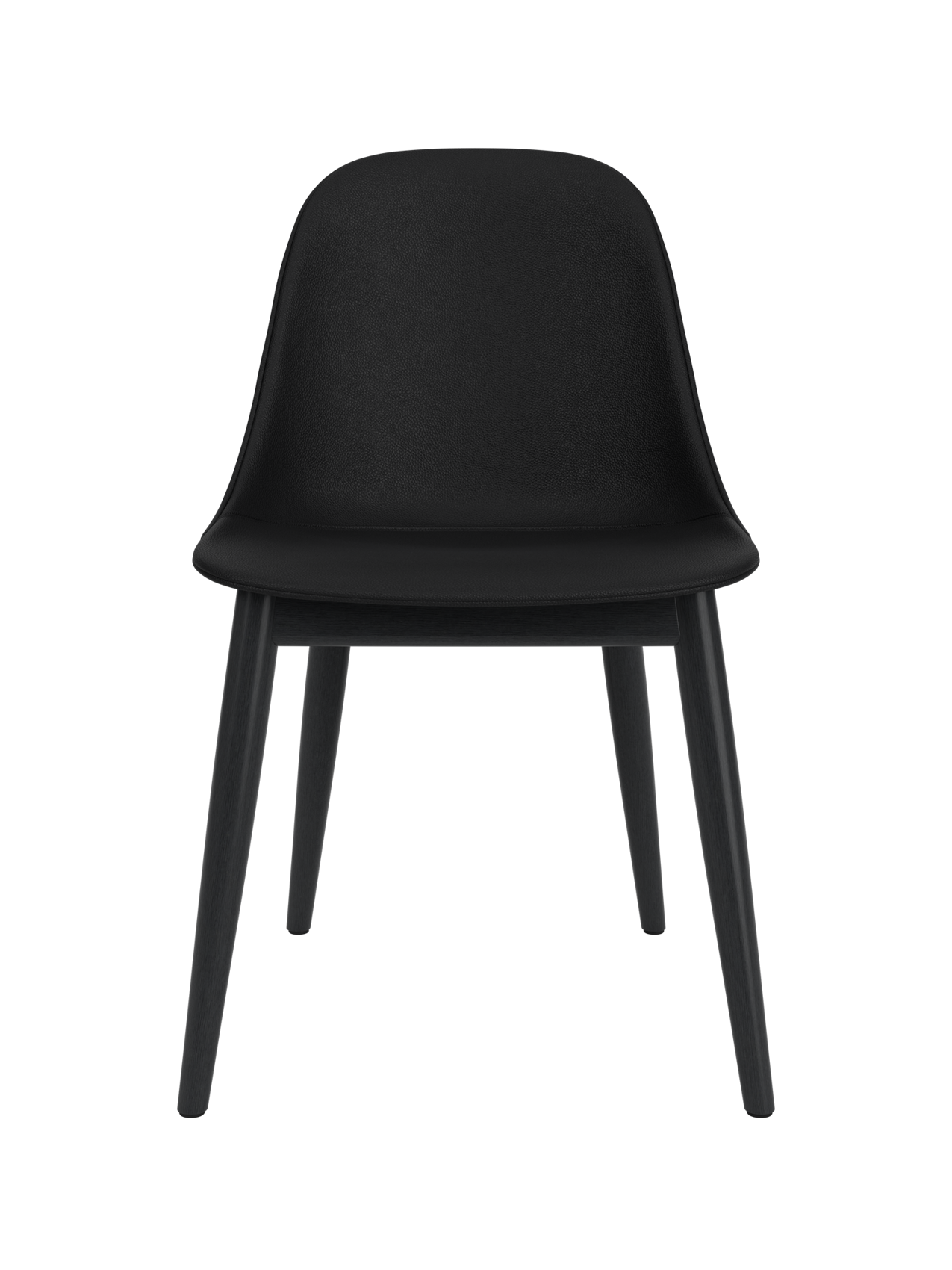 Chaise de salle à manger contemporaine rembourrée, piètement en bois avec coque compacte, pour salle à manger et bureau
