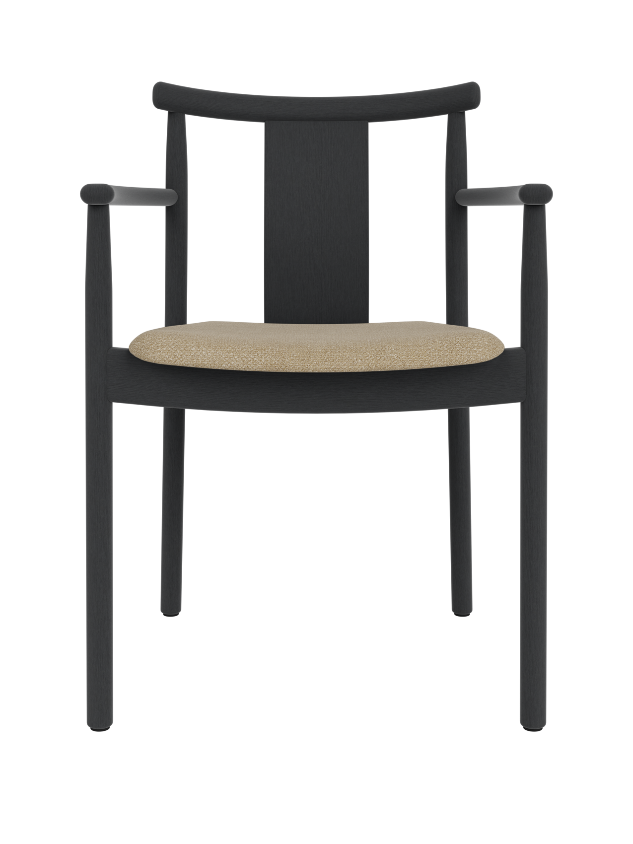 Chaise de salle à manger scandinave en bois massif avec accoudoirs et options de revêtement