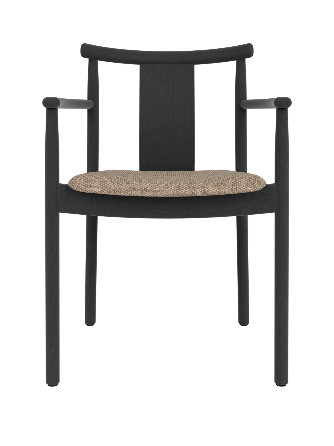 Chaise de salle à manger scandinave en bois massif avec accoudoirs et options de revêtement