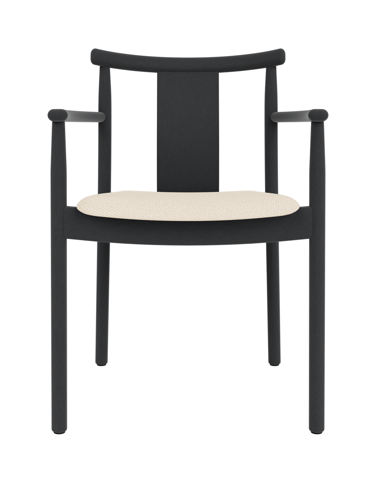 Chaise de salle à manger scandinave en bois massif avec accoudoirs et options de revêtement