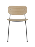 Chaise de salle à manger contemporaine rembourrée, piètement noir, empilable pour salle à manger et bureau