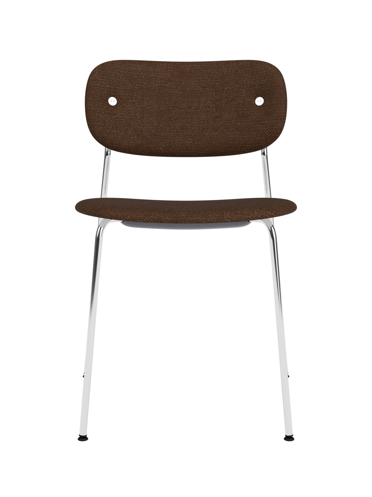 Chaise de salle à manger contemporaine entièrement rembourrée Piètement chromé avec assise et dossier rembourrés