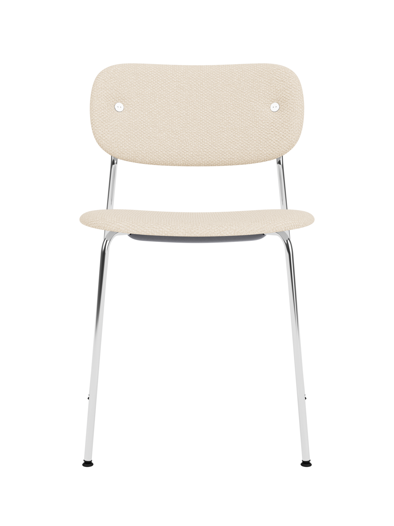 Chaise de salle à manger contemporaine entièrement rembourrée Piètement chromé avec assise et dossier rembourrés