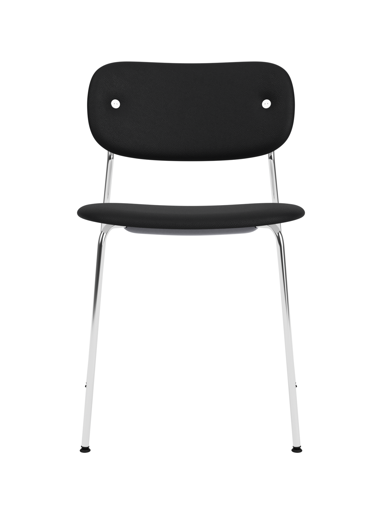 Chaise de salle à manger contemporaine entièrement rembourrée Piètement chromé avec assise et dossier rembourrés