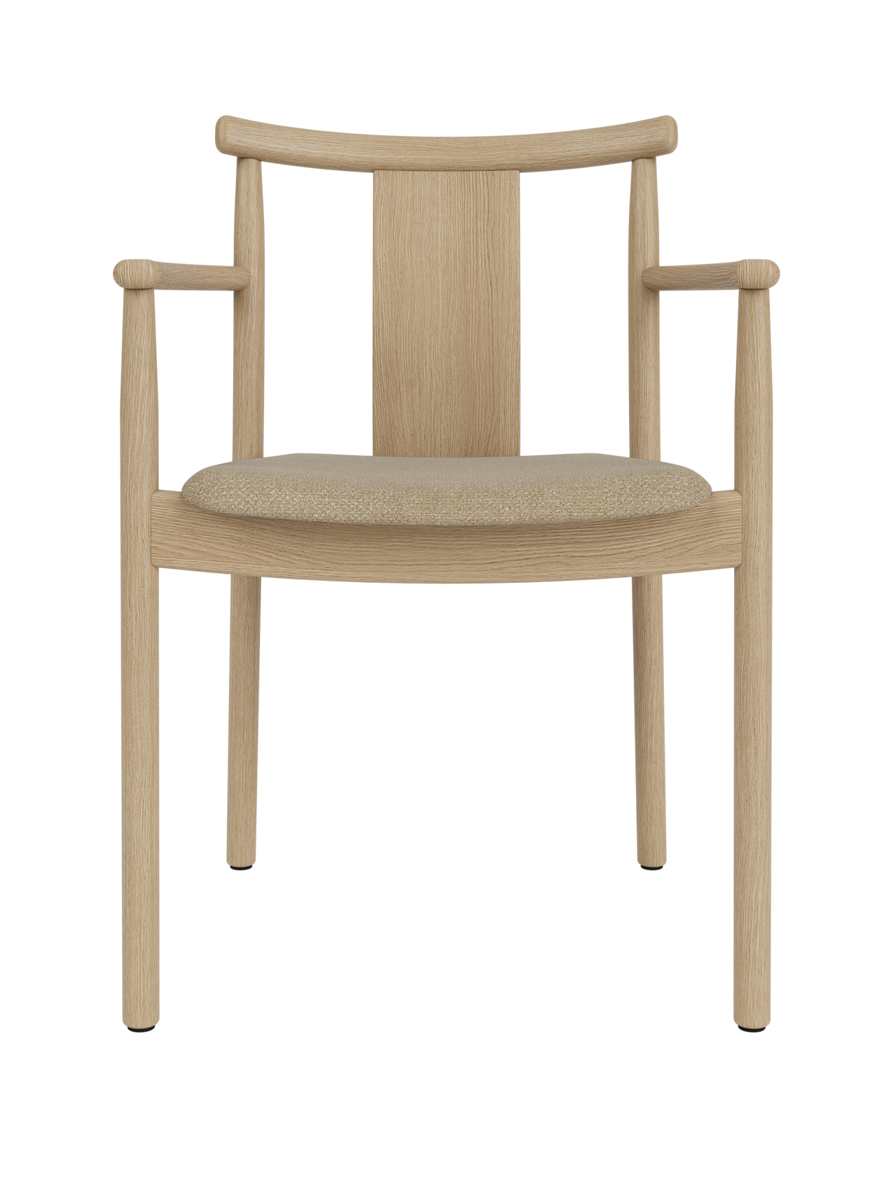 Chaise de salle à manger scandinave en bois massif avec accoudoirs et options de revêtement