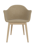 Chaise de salle à manger contemporaine rembourrée, base en bois avec dossier haut ergonomique pour salle à manger et bureau