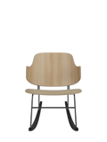 Fauteuil à bascule en placage de chêne avec cadre en acier pour salon et chambre