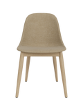 Chaise de salle à manger contemporaine rembourrée, piètement en bois avec coque compacte, pour salle à manger et bureau