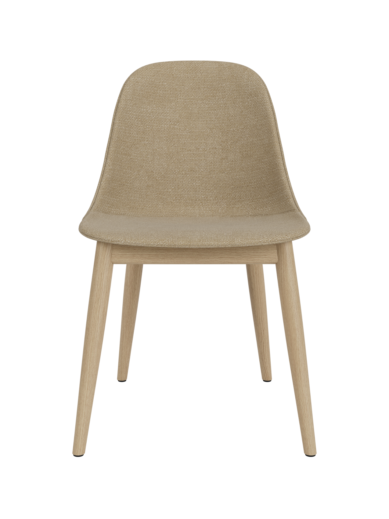 Chaise de salle à manger contemporaine rembourrée, piètement en bois avec coque compacte, pour salle à manger et bureau