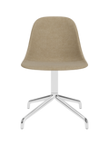 Chaise de salle à manger latérale contemporaine rembourrée avec base pivotante en aluminium poli pour salle à manger et bureau