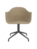 Chaise de salle à manger contemporaine rembourrée, piétement étoile pivotant noir, avec coque ergonomique, pour salle à manger et bureau
