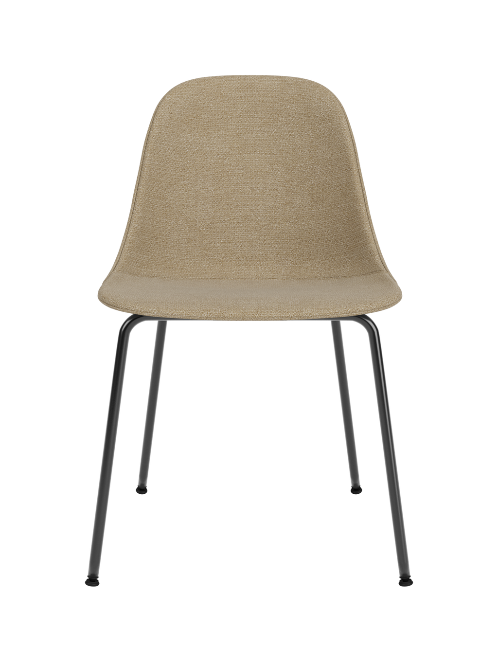 Chaise de salle à manger contemporaine rembourrée, piètement en acier noir avec coque compacte, pour salle à manger et bureau