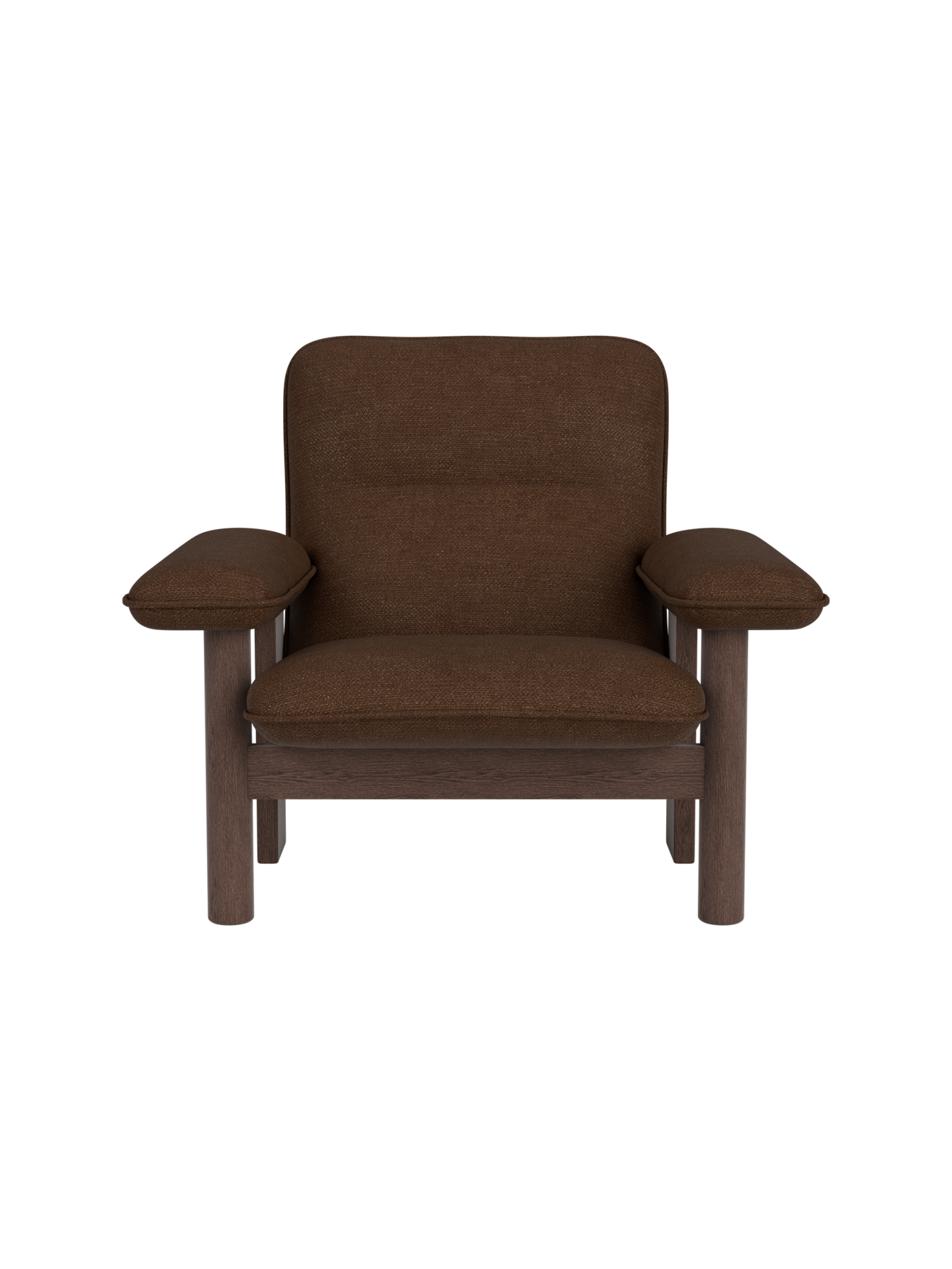 Fauteuil scandinave du milieu du siècle à dossier haut avec accoudoirs exagérés pour salon et chambre à coucher
