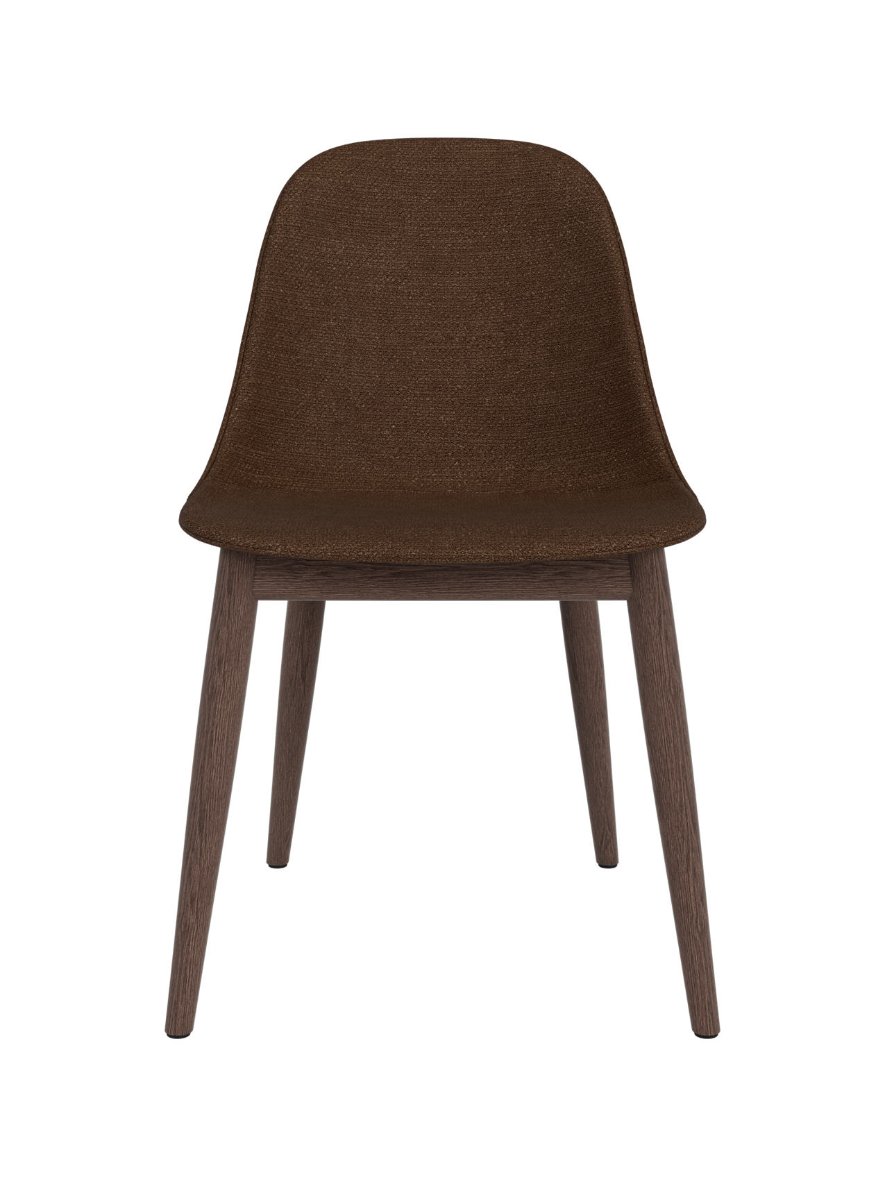 Chaise de salle à manger contemporaine rembourrée, piètement en bois avec coque compacte, pour salle à manger et bureau