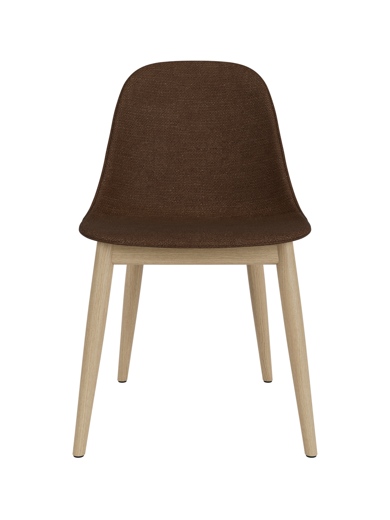 Chaise de salle à manger contemporaine rembourrée, piètement en bois avec coque compacte, pour salle à manger et bureau