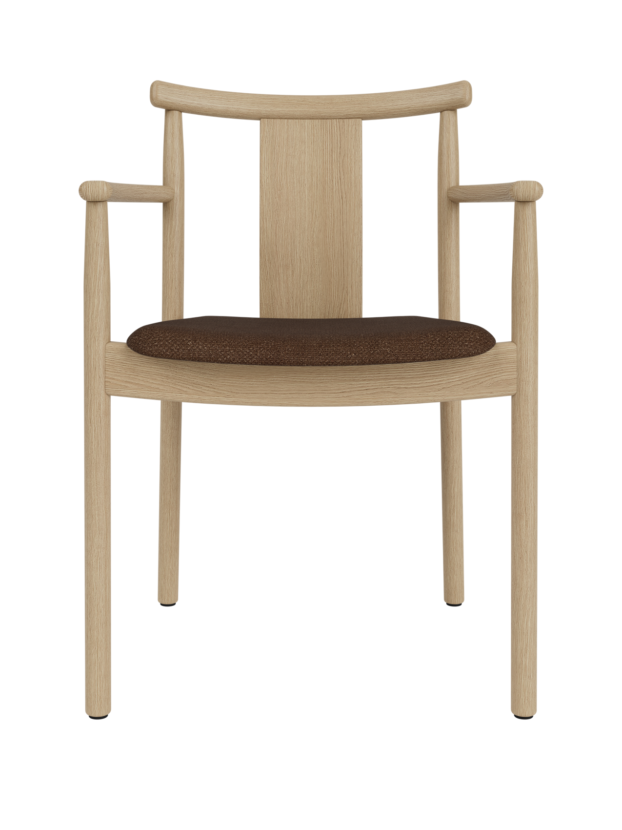 Chaise de salle à manger scandinave en bois massif avec accoudoirs et options de revêtement