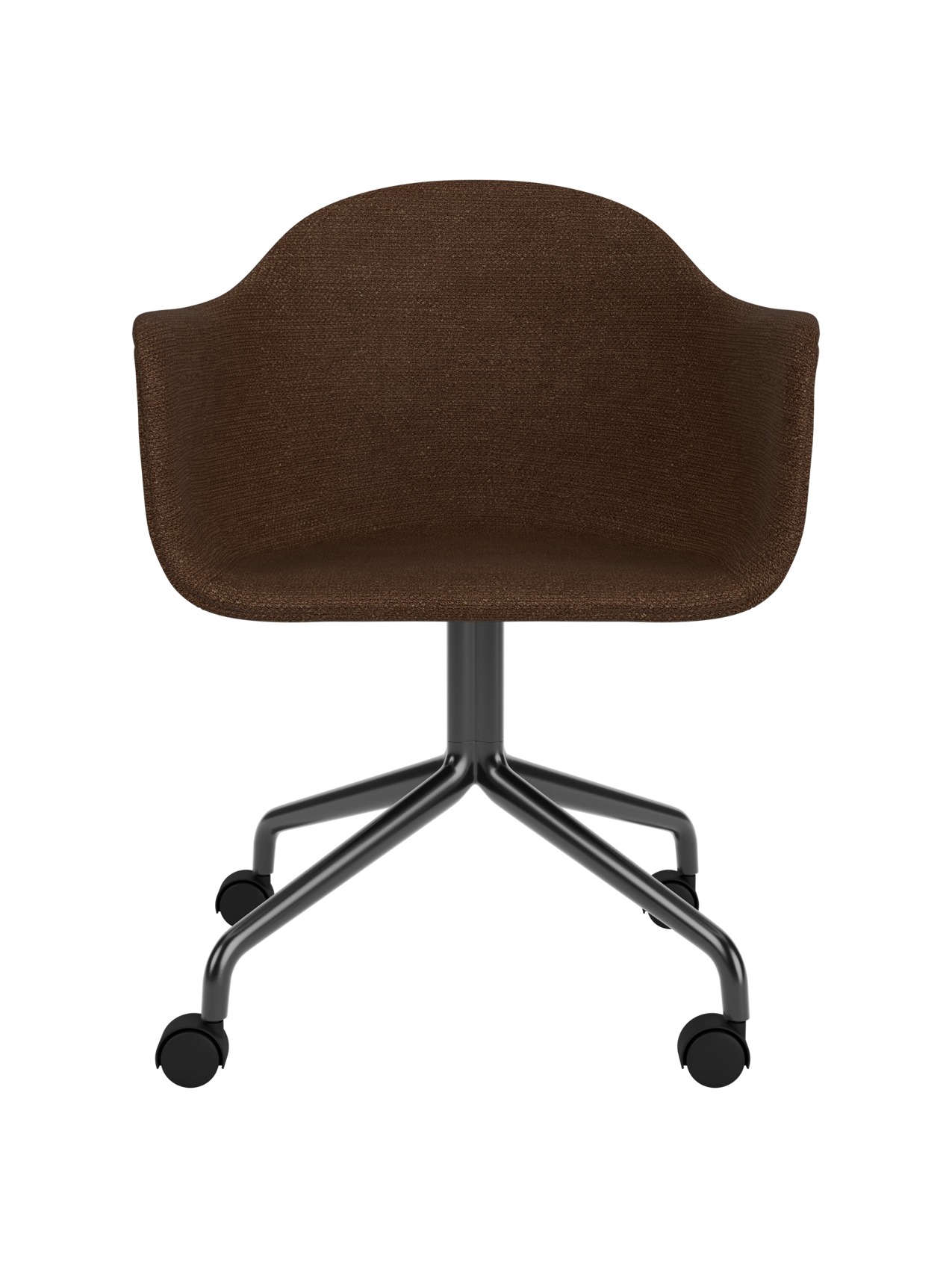 Chaise de salle à manger contemporaine rembourrée, base pivotante noire en étoile avec roulettes pour bureau et salle à manger
