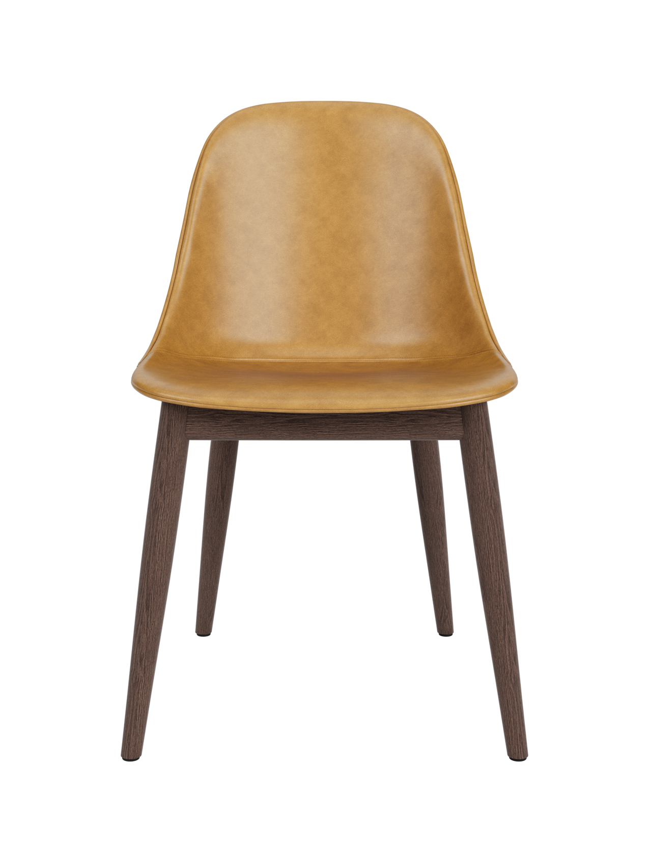 Chaise de salle à manger contemporaine rembourrée, piètement en bois avec coque compacte, pour salle à manger et bureau