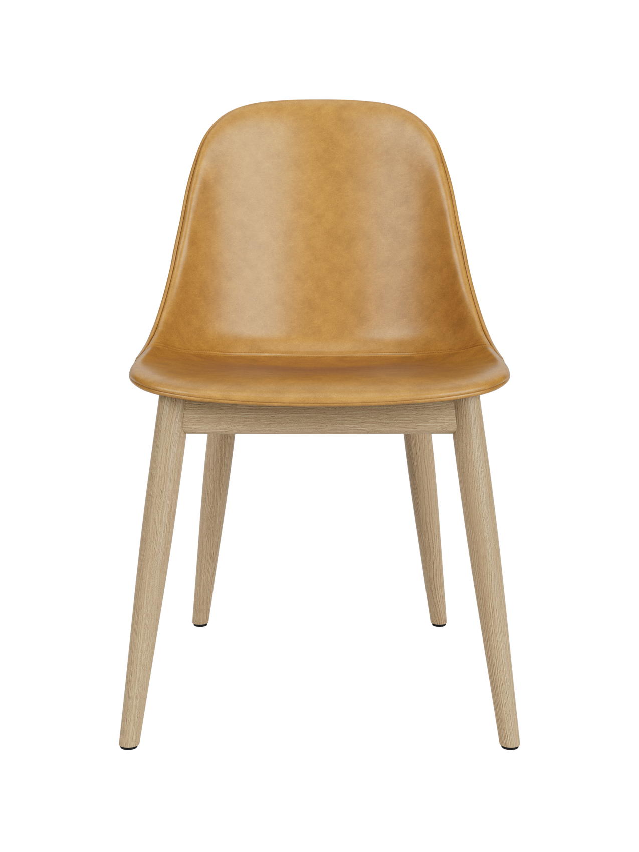Chaise de salle à manger contemporaine rembourrée, piètement en bois avec coque compacte, pour salle à manger et bureau