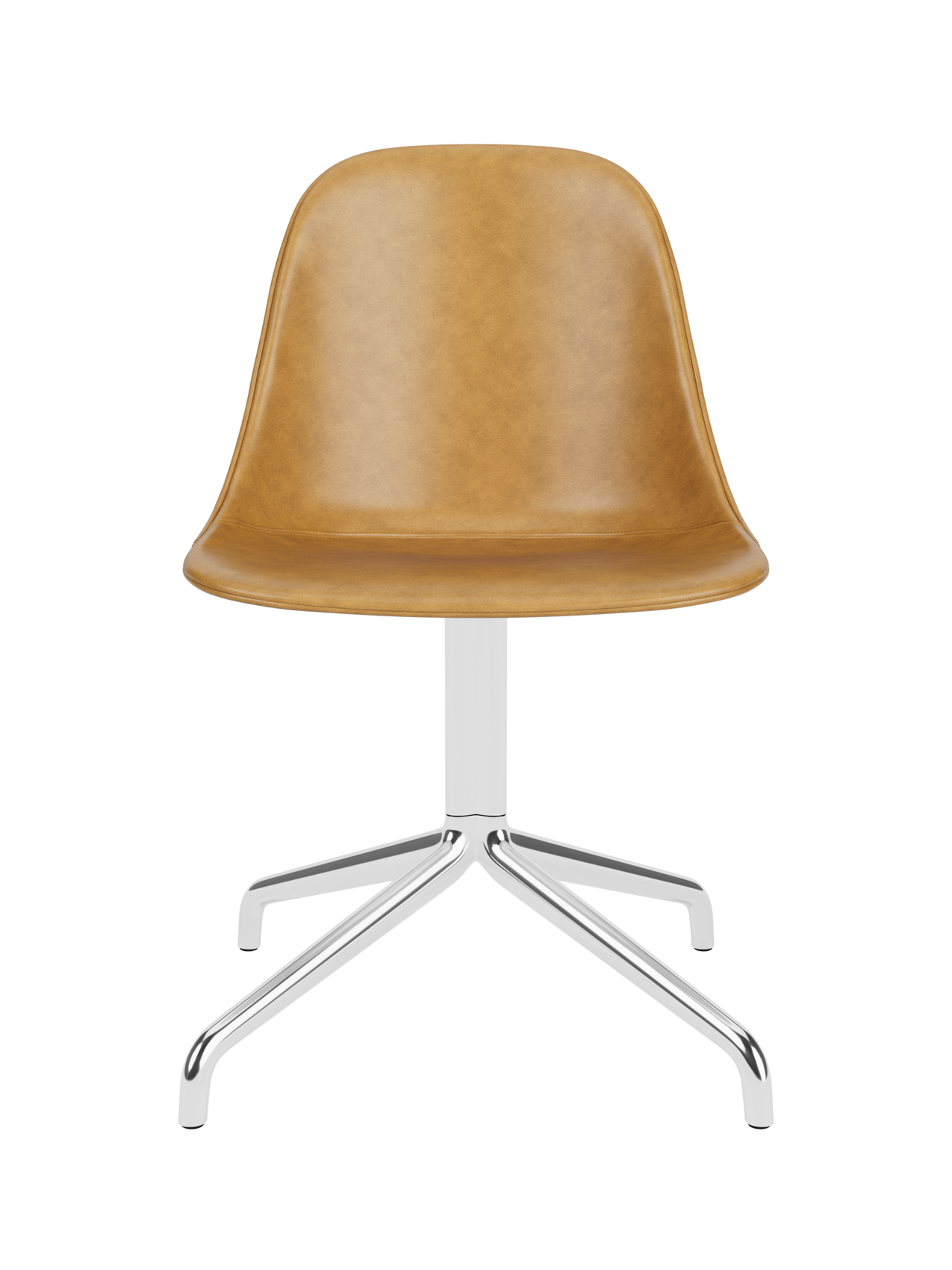 Chaise de salle à manger latérale contemporaine rembourrée avec base pivotante en aluminium poli pour salle à manger et bureau