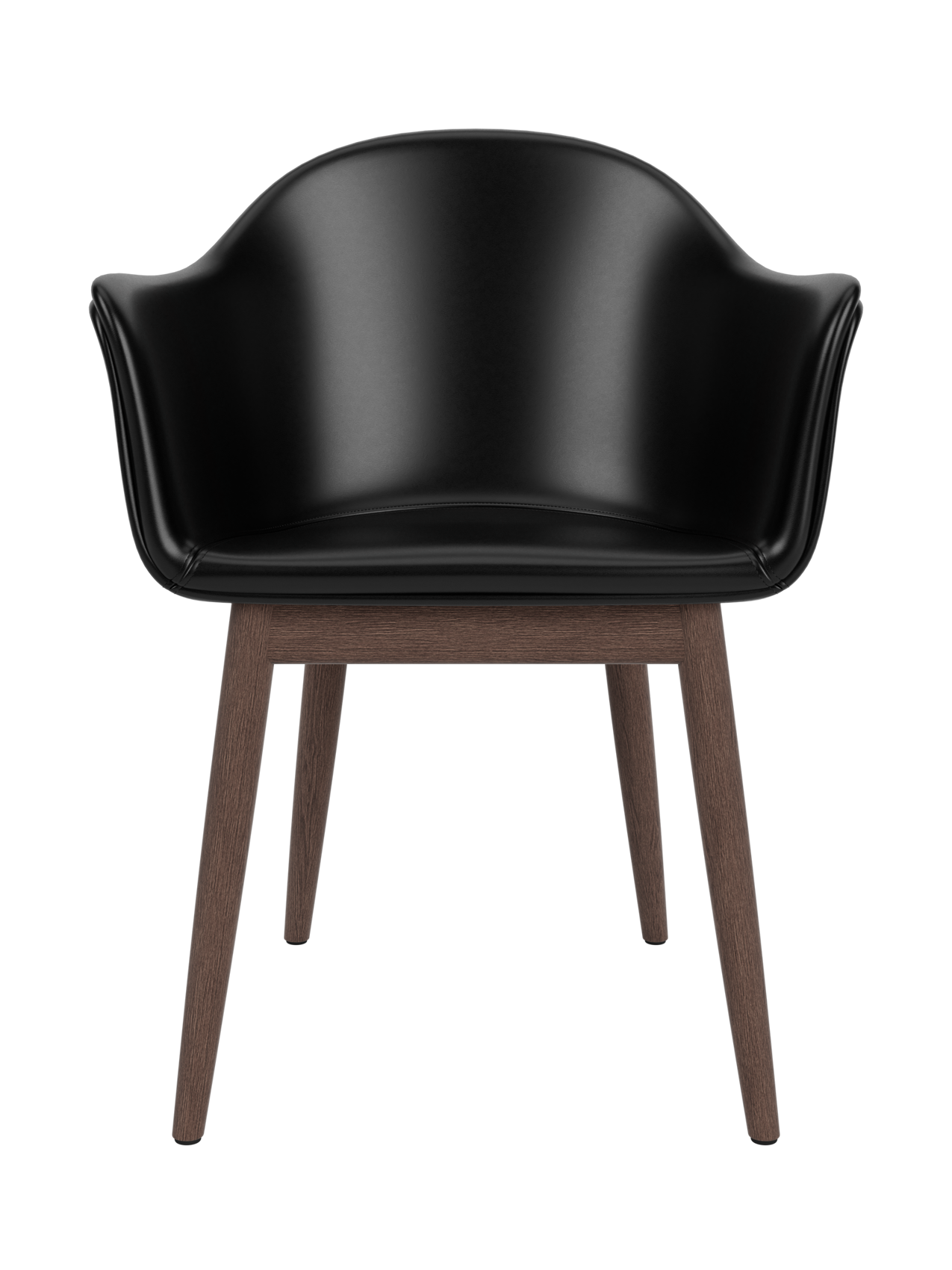 Chaise de salle à manger contemporaine rembourrée, base en bois avec dossier haut ergonomique pour salle à manger et bureau