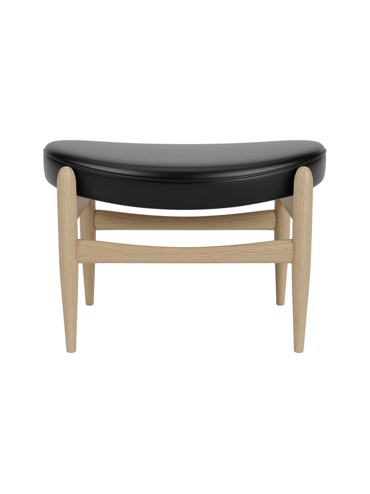 Pouf en cuir avec design classique de traîneau pour salon