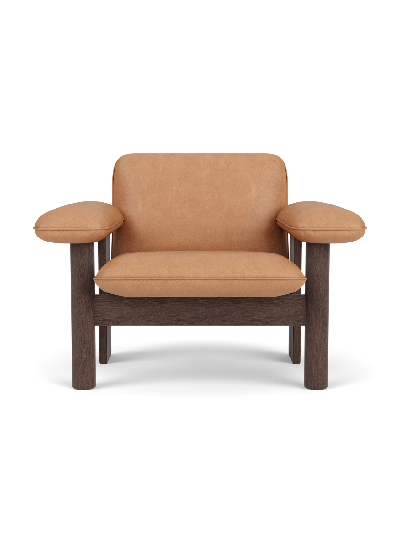 Fauteuil lounge scandinave du milieu du siècle à dossier bas, rembourré en textile, avec cadre en bois pour salon et et chambre.