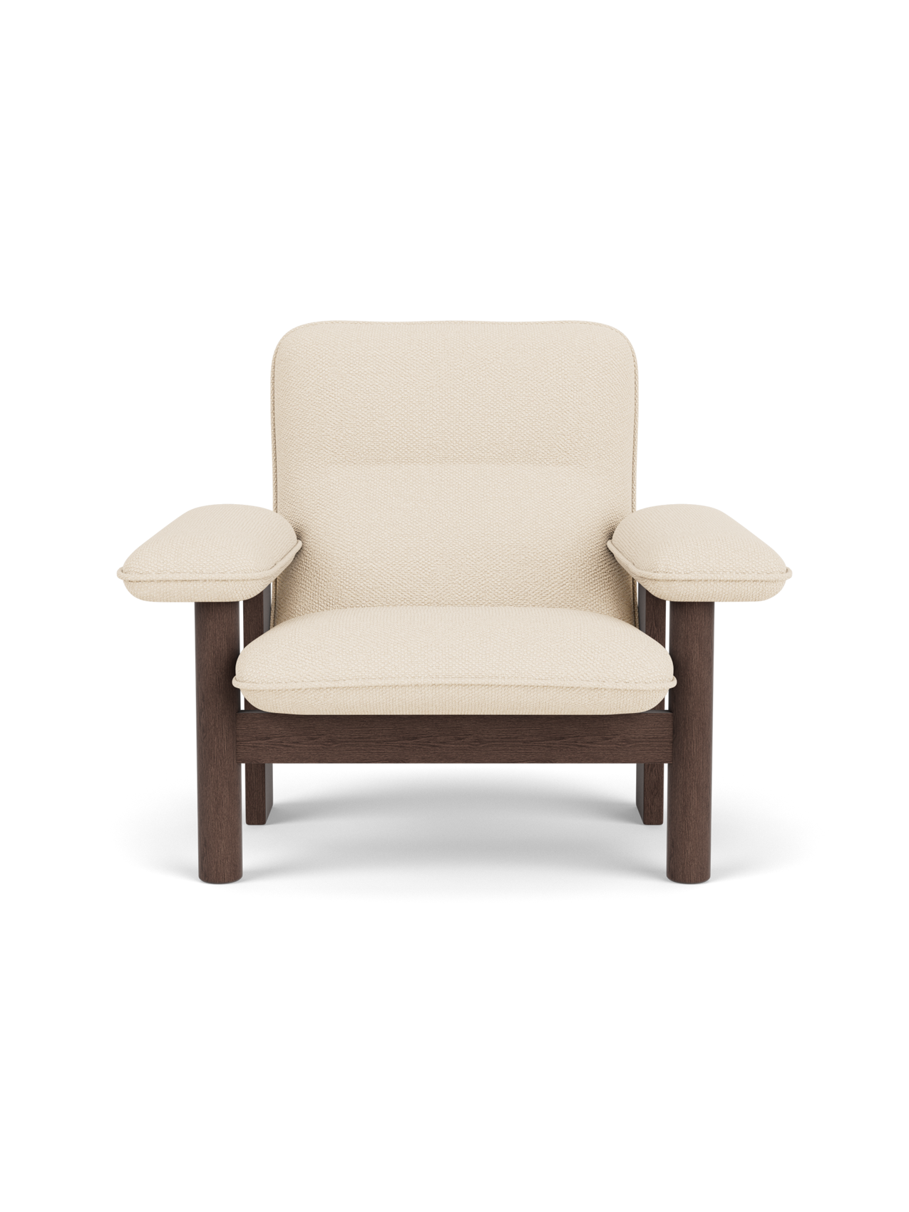 Fauteuil scandinave du milieu du siècle à dossier haut avec accoudoirs exagérés pour salon et chambre à coucher