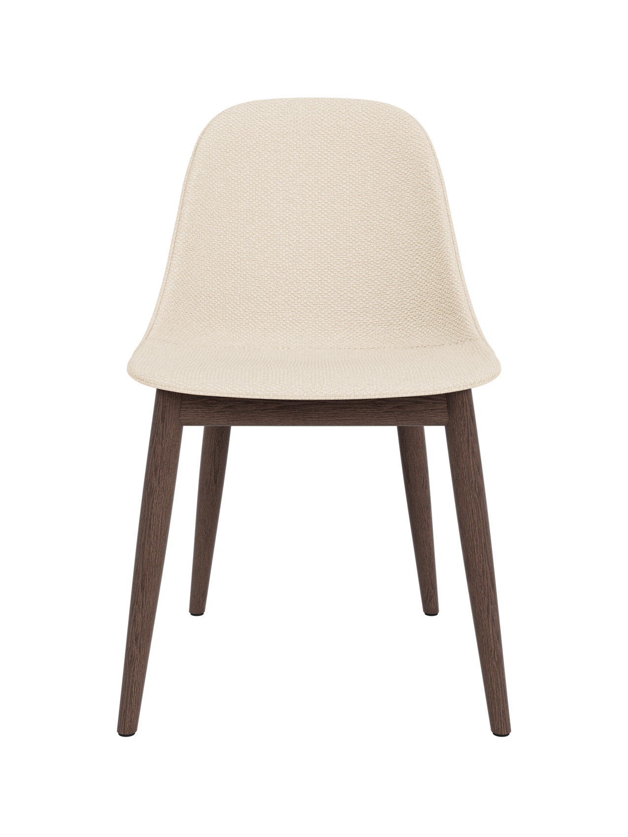 Chaise de salle à manger contemporaine rembourrée, piètement en bois avec coque compacte, pour salle à manger et bureau